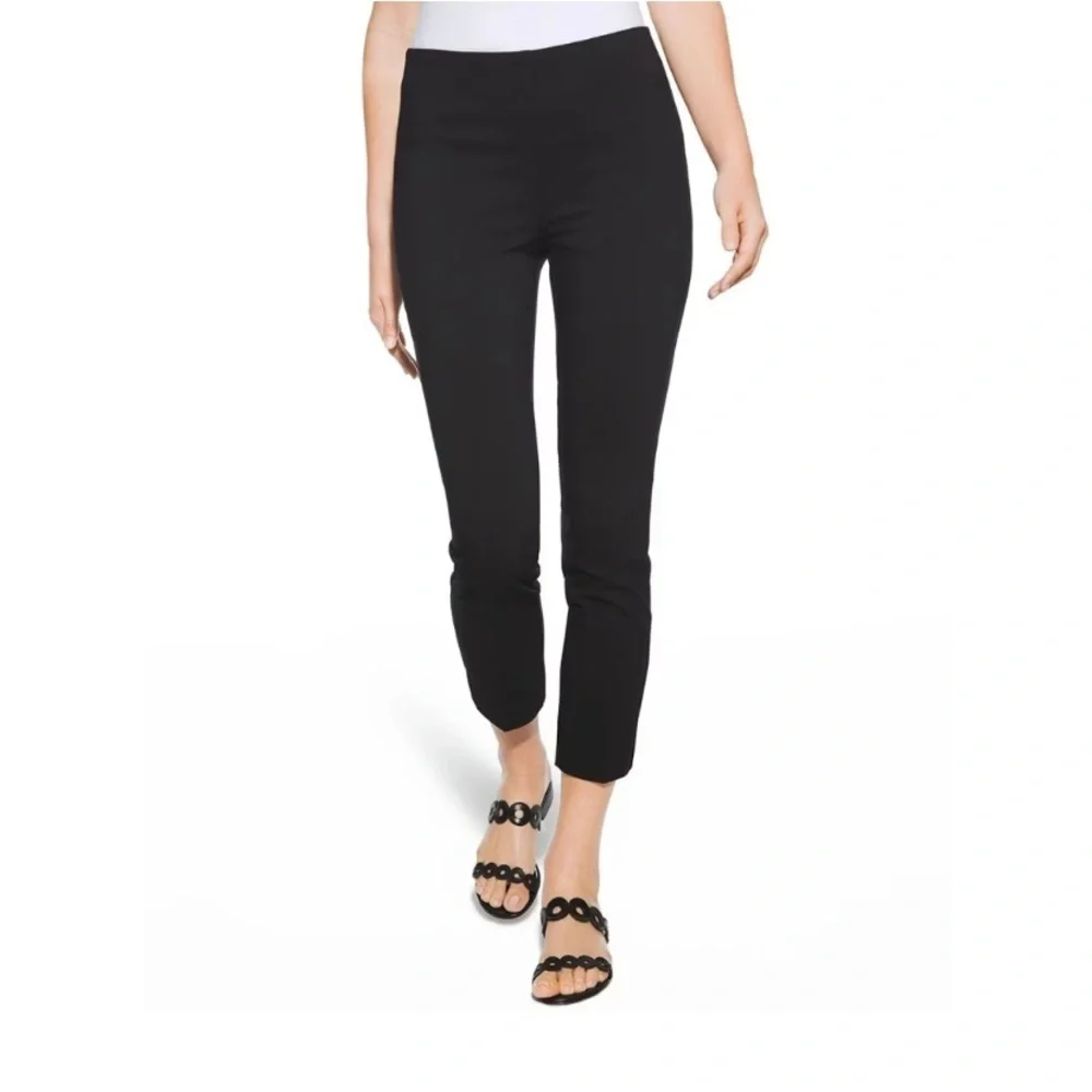 White House Black Market Black Pull On Skinny Crop Pants - Picture 2 of 7